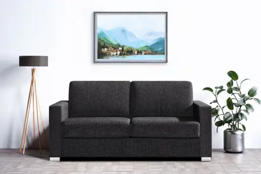 Doppelliege - mit Schlaffunktion, Stoff, Anthrazit