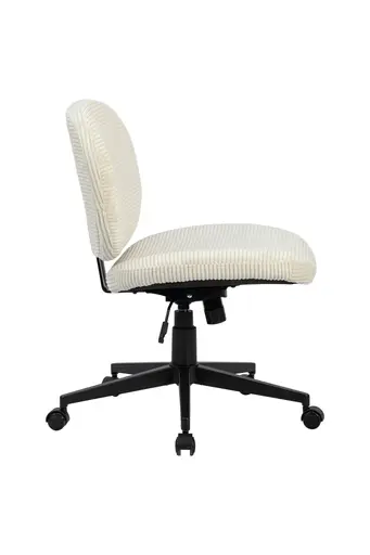 Drehstuhl - höhenverstellbar, Cord, Creme