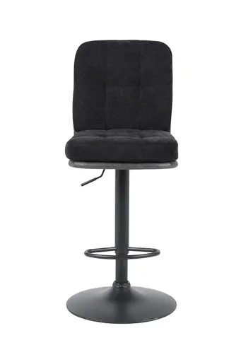 Barhocker - drehbar, höhenverstellbar, Microfaser, Schwarz, Vintage Anthrazit