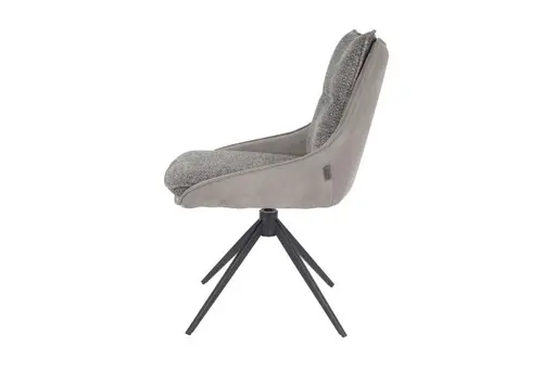 Stuhl MANDY - drehbar, Stoff, Graubeige