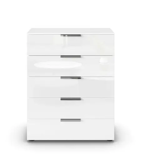 Kommode RIPP- Weiß, Glas, Weiß