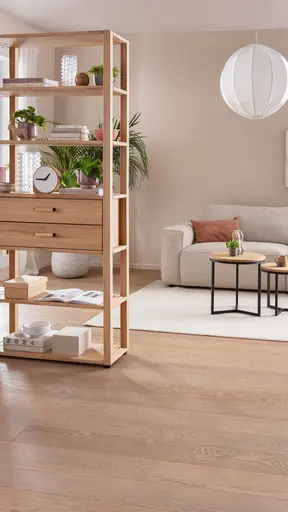 Wohnwand Elara - Eiche massiv, legno geölt