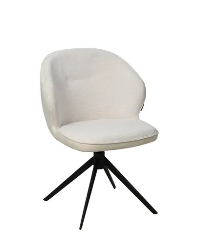 Stuhl MERRITH - drehbar, Stoff, Creme