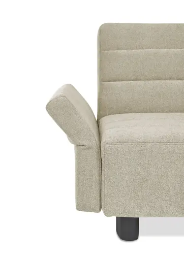 Faltsofa Easy - 2-Sitzer, ca. 140 cm inkl. Schlaffunktion/Armlehne verstellbar, Stoff, Taupe