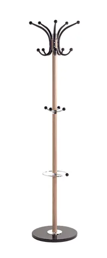 Garderobenständer - Ø/H ca. 40x175 cm, Eiche Nachbildung, Schwarz