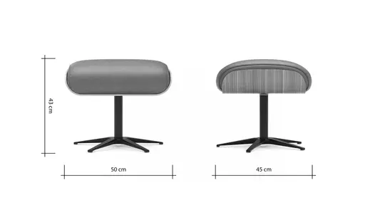 Drehhocker Aberdeen - Größe M, Microfaser, Anthrazit
