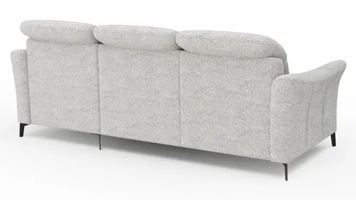 Ecksofa Canterbury - 2,5-Sitzer mit Longchair rechts, Stoff, Offwhite