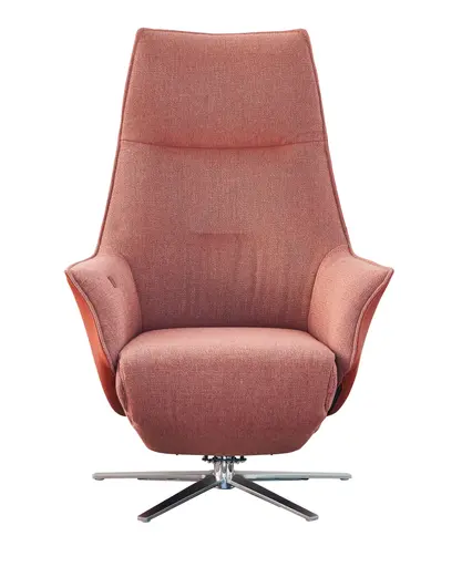 Relaxsessel Girona -  Relaxfunktion (motorisch) und Aufstehhilfe, Stoff, Leder, Rose