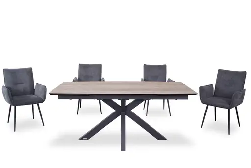 Armlehnstuhl MARCELA - Stoff, Anthrazit