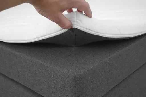 Boxspringbett- Liegefläche ca. 140x200 cm, Stoff, Anthrazit