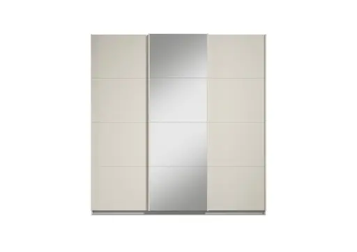 Schwebetürenschrank RIVASA- B ca. 203 cm, Champagner, Spiegel