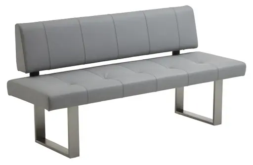 Design-Bank EM Zadar - Breite ca. 180, Leder, Hellgrau