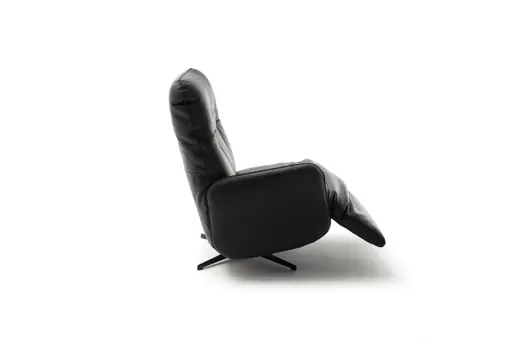 Loungesessel Lovere - Leder, Schwarz, Armlehne links