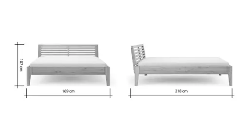Bettgestell 1660 - Liegefläche ca. 160x200 cm, Kiefer massiv, Weiß