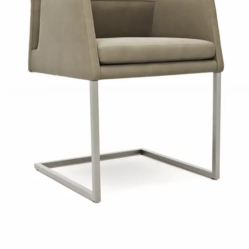 Armlehnstuhl Carry - Leder, Olive