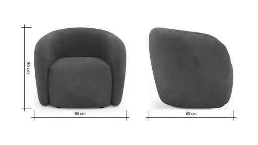 Sessel Karasu - Stoff, Taupe