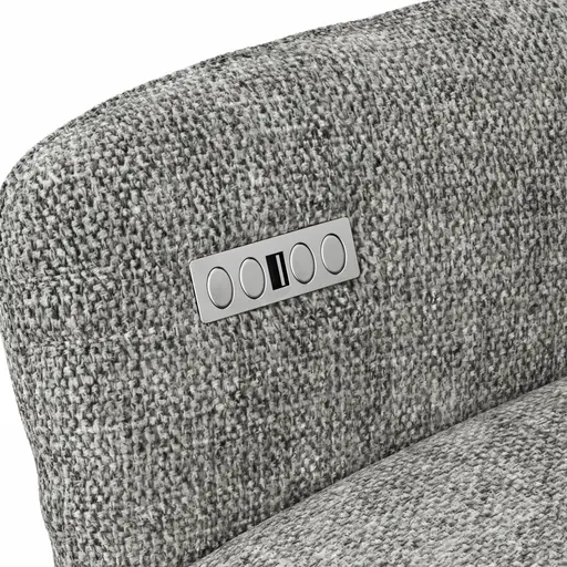 Sessel Noto Relax II - Rückenlehne und Fußteil verstellbar (motorisch), Stoff, Blaugrau, Chenilleflachgewebe