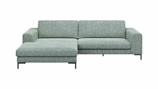 Ecksofa Solano - Longchair Links mit 1,75-Sitzer, Stoff, Hellblau