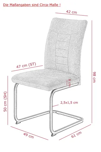 Freischwinger - Stoff, Vintage Silber