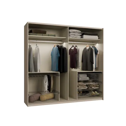 Schwebetürenschrank FRIESO- B. ca 220 cm, Sand, Spiegel