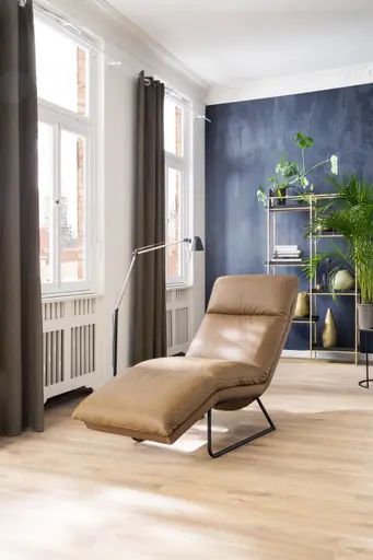 Liege Ferdinand - inkl. Relaxfunktion, Leder, Tabakbraun