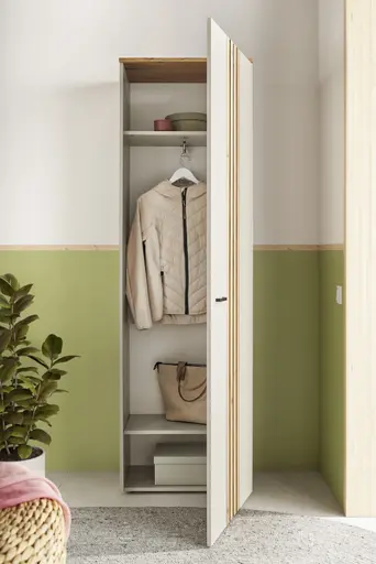 Garderobenschrank - B ca. 60 cm, Kaschmir, Evoke Eiche Nachbildung