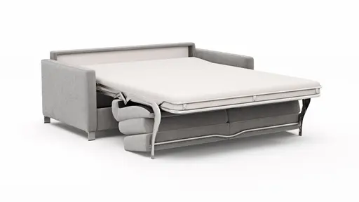 Sofa Nuoro - 2,5-Sitzer inkl. Schlaffunktion, Armlehne schmal, Stoff, Grau