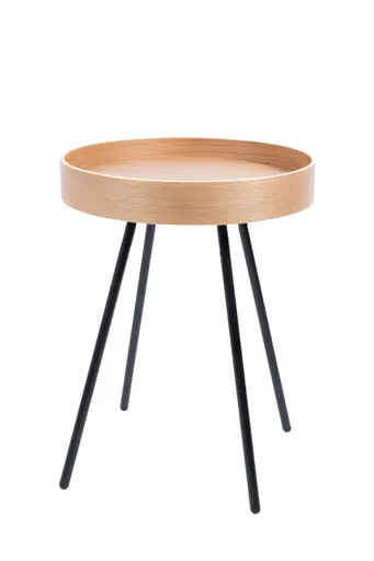 Beistelltisch Oak Tray - BHL ca. 46,5x55,5x46,5 cm, Eiche furniert, Schwarz