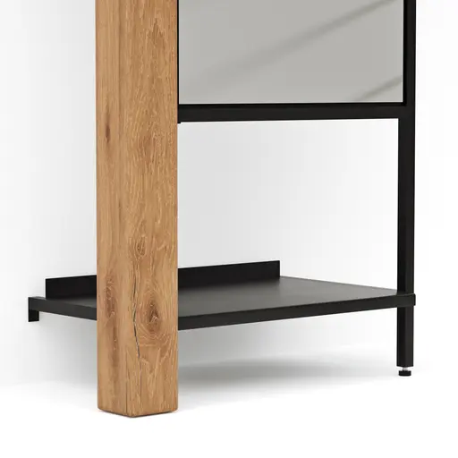 Garderobenelement Blackpool - Eiche massiv mit Spiegel