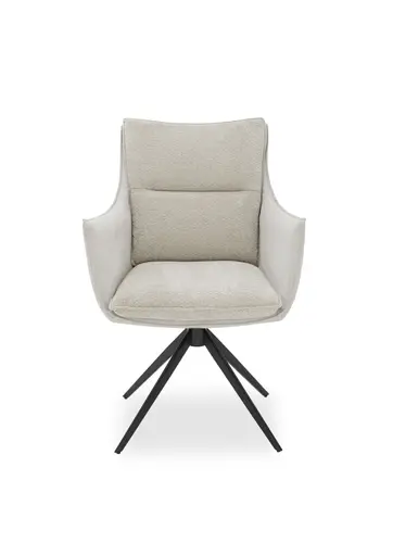 Armlehnstuhl MANDY - drehbar, Stoff, Silbergrau