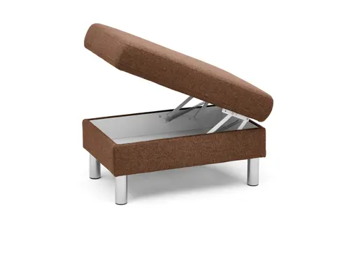 Hocker COOL - BL. ca. 70x70, mit Stauraum, Stoff, Rost