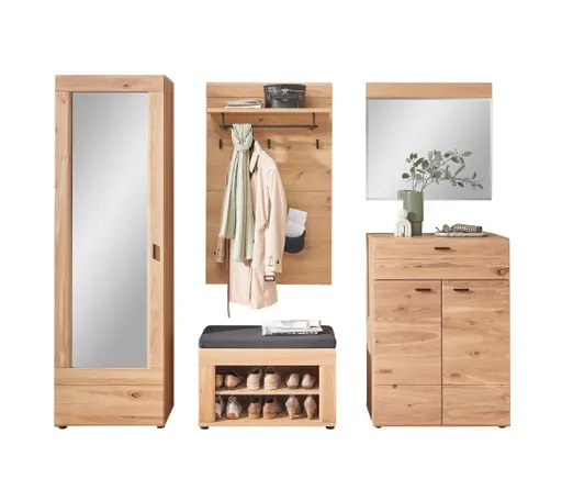 Garderoben-Kombination - Altesche massiv gebürstet