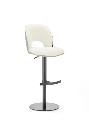 Barhocker MAILE - drehbar, höhenverstellbar, Stoff, Creme
