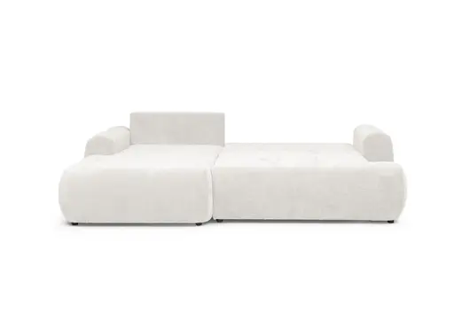 Ecksofa - Longchair links mit 2-Sitzer, Stoff,Offweiss