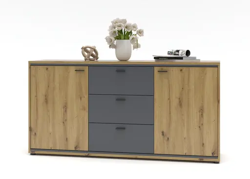 Sideboard - Artisan Eiche, Absetzung Graphit