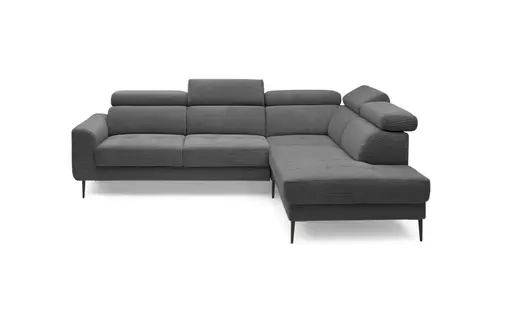 Ecksofa CHARIS - 2-Sitzer, Ecke rechts, Microfaser, Anthrazit