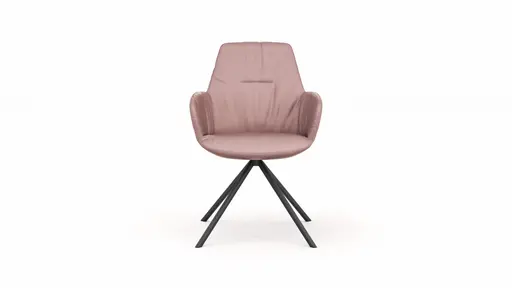 Armlehnstuhl Pegara - Leder, Mauve