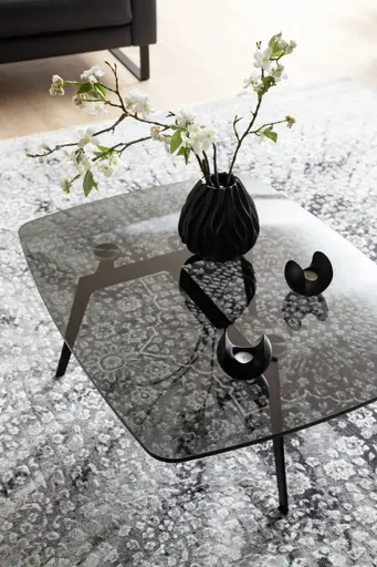 Couchtisch Susa - LBH ca. 90x70x40 cm, Rauchglas