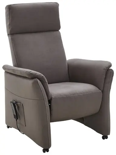 Relaxsessel Arima - Relaxfunktion (motorisch), Kopfteil verstellbar, Stoff, Dunkelbraun