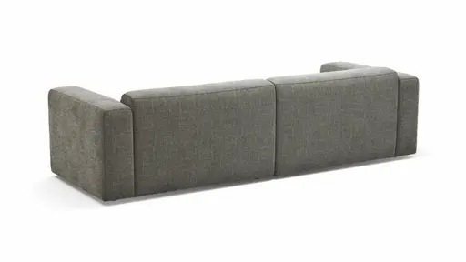 Ecksofa Laja - Longchair links mit 1-Sitzer, Stoff, Steingrau