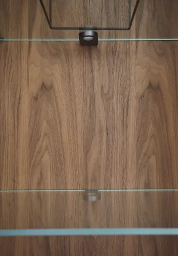 Wohnwand Parano - Lack Anthrazit, Nussbaum Satin