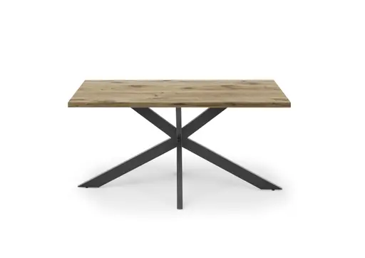 Esstisch - LB ca. 160x90 cm, Viking Eiche, Schwarz