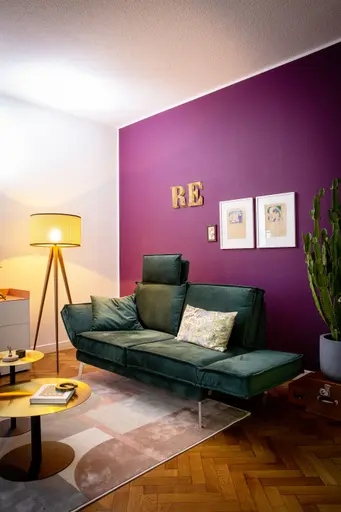 Sofa My - 2-Sitzer mit Rückenlehne/Armlehne verstellbar und Drehsitze, Stoff, Dunkelgrün