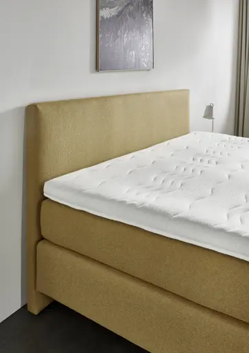 Boxspringbett - Liegefläche ca. 180x200 cm, Stoff, Curry