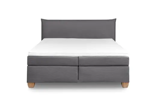  Boxspringbett HADAI- Liegefläche ca. 180x200 cm, Stoff, Anthrazit, Bonell/Bonell