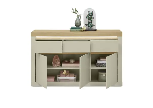 Sideboard - mit Beleuchtung, B ca. 149 cm, Kaschmir, Stone Eiche Nachbildung