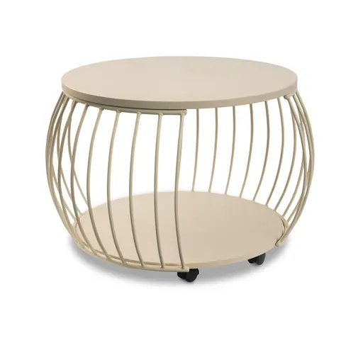 Couchtisch - Ø/H ca. 60x47 cm, Cremeweiß