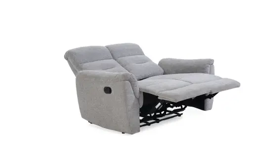 Sofa - 2-Sitzer, Relaxfunktion, Chenille, Hellgrau