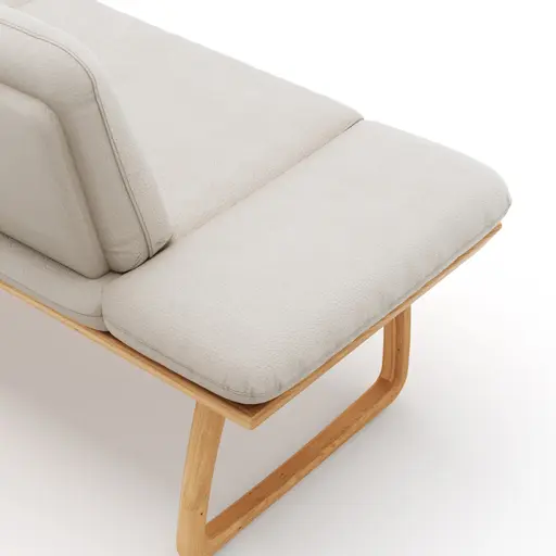 Bank Kamari - Breite ca. 208cm, Seitenteile verstellbar, Leder, Kitt