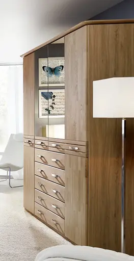 Funktionsschrank EM 1040 - B. ca. 189 cm, Wildeiche natur teilmassiv